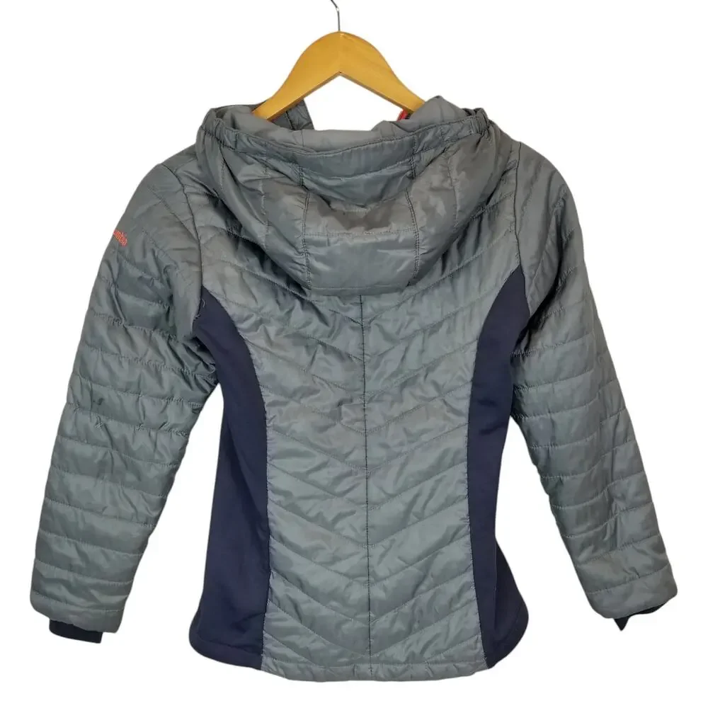 Columbia Youth Kids Unisex Hooded Zip Front Jacket Gray Size Medium 10-12